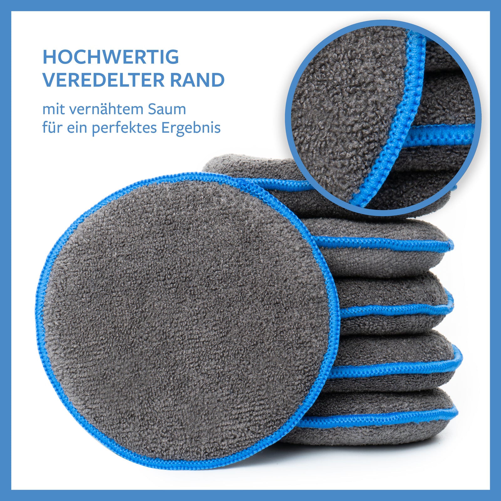 Carbigo® Polierschwamm mit hochwertig veredelter rand und mit vernahtem saum fur ein perfektes ergebnis.