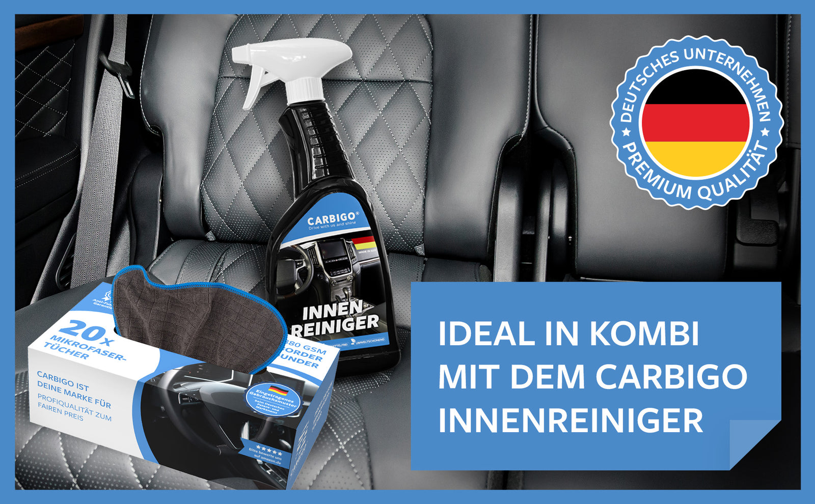 Carbigo® Tuch ist ideal in Kombination mit Carbigo Innenreiniger!