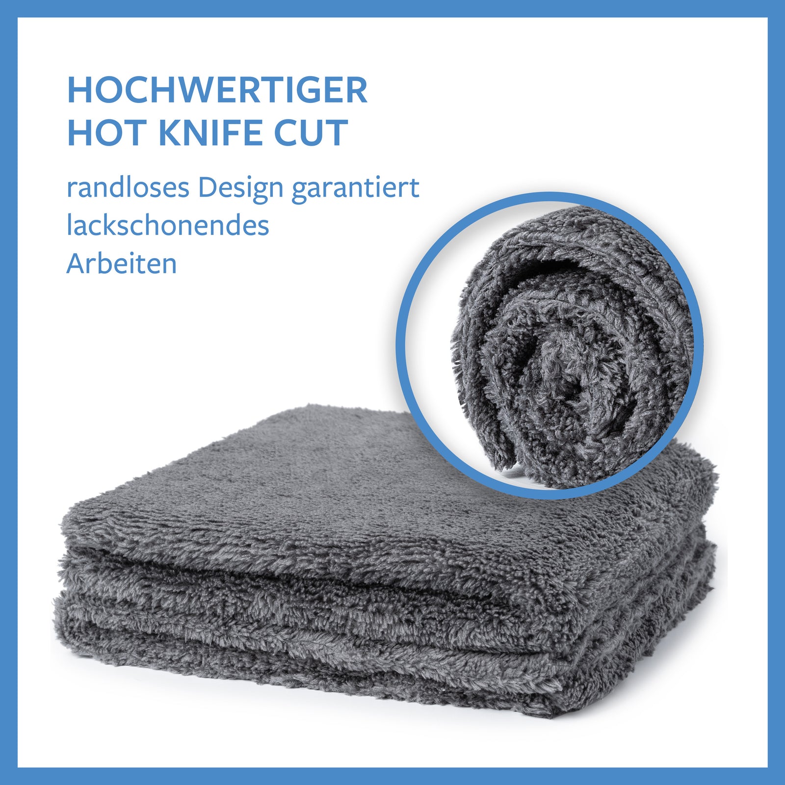 Carbigo® hochwertige Tücher werden mit einem heißen Messer geschnitten. Das randlose Design garantiert eine einfache Anwendung.