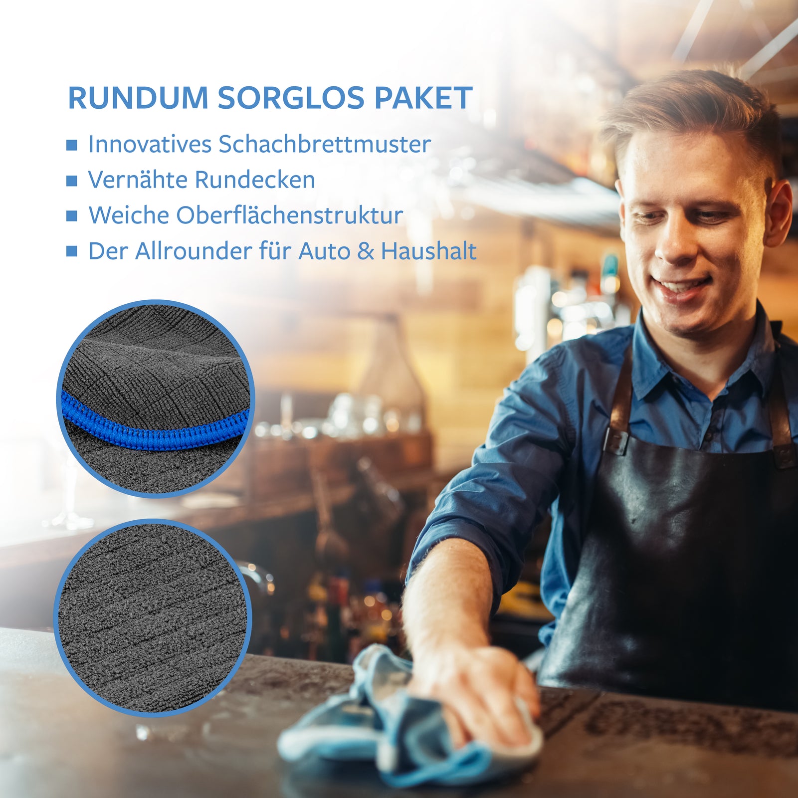 Carbigo® Rundum-Sorglos-Paket hat eine weiche Struktur und abgerundete Ecken. Der Allrounder für Auto und Haushalt!