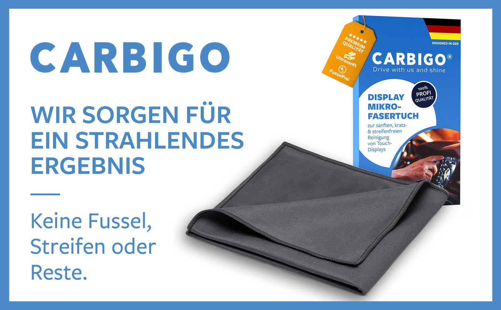 Carbigo® liefert ein glänzendes Ergebnis ohne Fasern oder Rückstände.