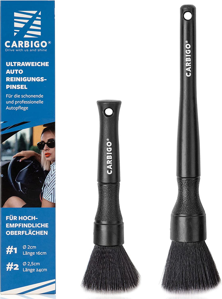 Carbigo®, das Bürstenreinigungsset, ist für die Autoaufbereitung unverzichtbar und enthält sowohl kleine als auch große Bürsten, die sich ideal zum Reinigen, Staubwischen und für die Autoaufbereitung eignen.